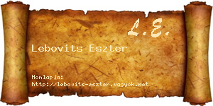 Lebovits Eszter névjegykártya